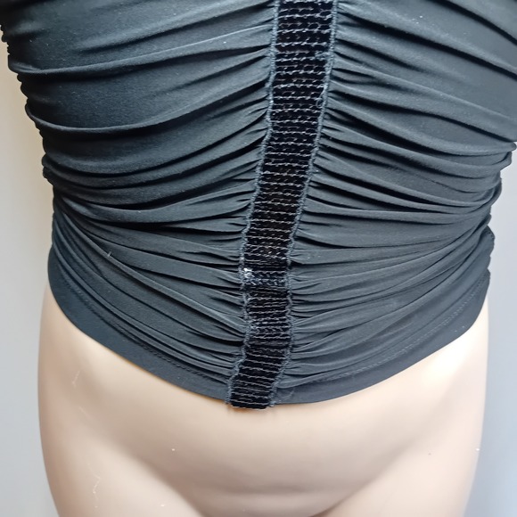 Y2K Entro Ruched Sequin Strapless Tube Top Corset Bustier Mini Skirt Glam Fits S - Picture 13 of 15